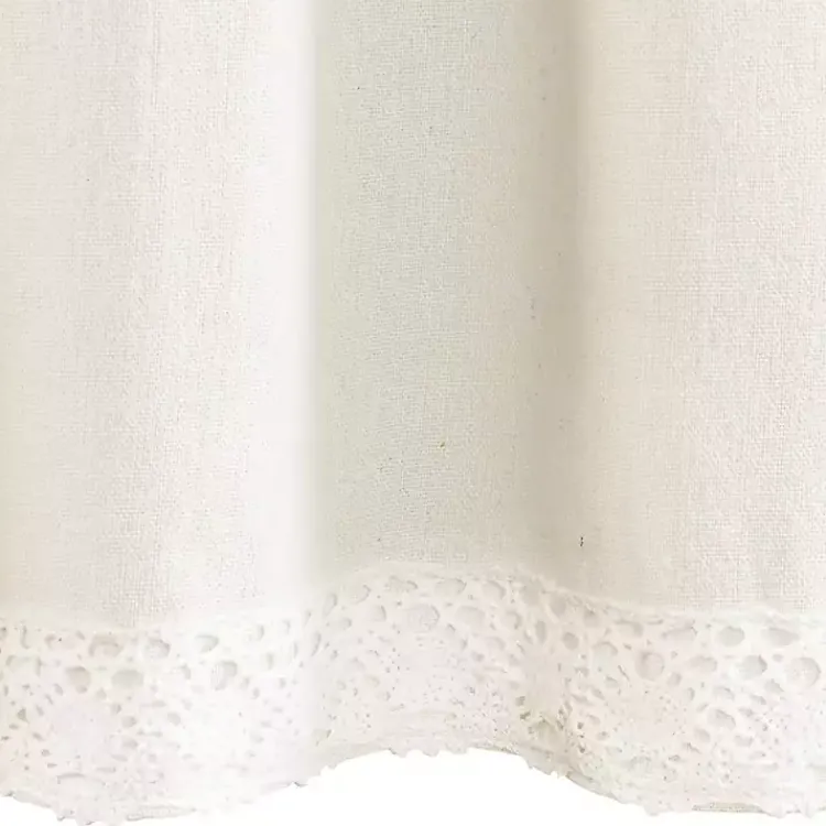 Kirklands Home Light Linen Lace Curtain Valance Ivory Best