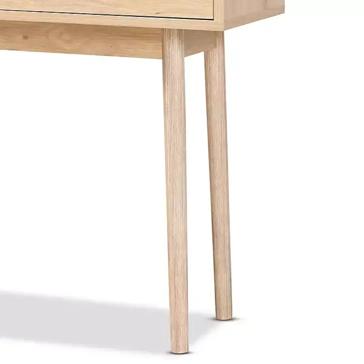 Kirklands Home Light Oak Rat and Wood Console Table Tan Sale