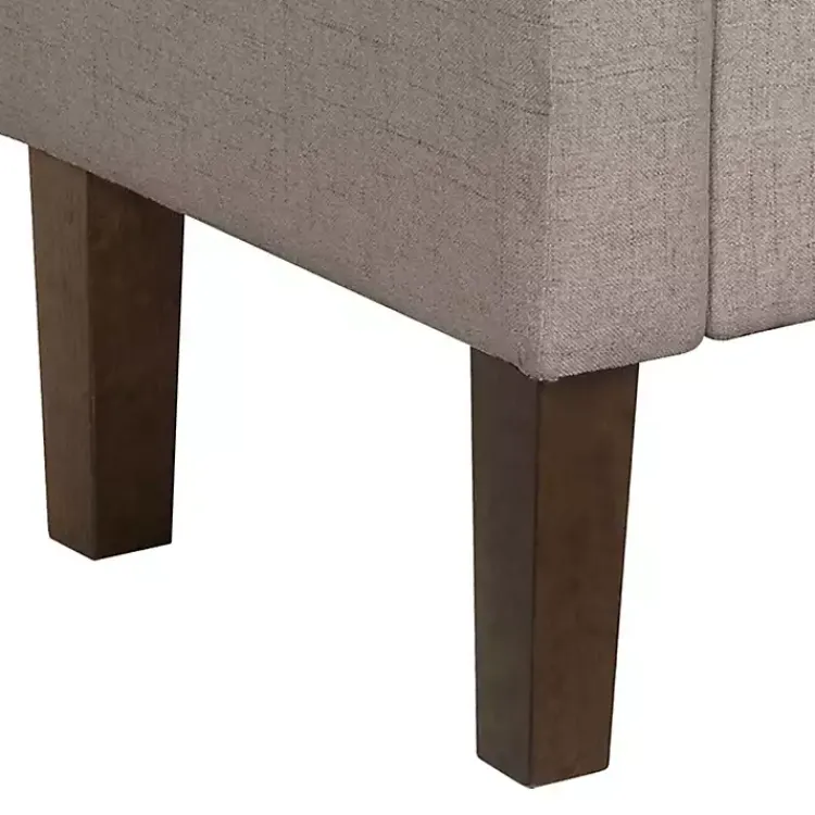 Kirklands Home Light Taupe Upholstered Blaire Storage Bench Tan Discount