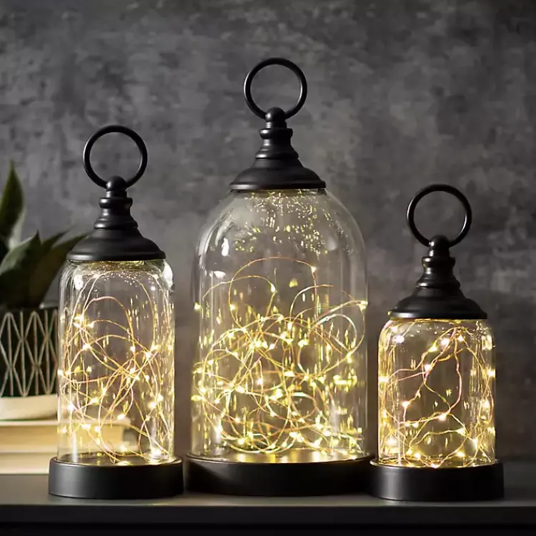 Decorative Accents>Kirklands Home Light Up Glass Cloches, Set of 3