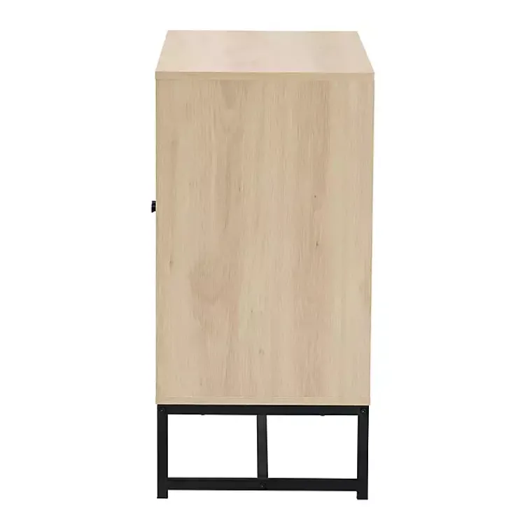 Kirklands Home Light Wood and Rat 2-Door Cabinet Tan Outlet