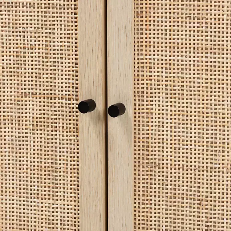 Kirklands Home Light Wood and Rat 2-Door Cabinet Tan Outlet