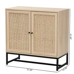 Kirklands Home Light Wood and Rat 2-Door Cabinet Tan Outlet