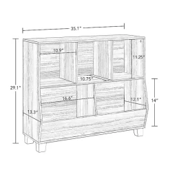 Kirklands Home Light Woodgrain Multi Cubby Organizer Bookshelf Tan Sale