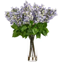 Arrangements & Greenery>Kirklands Home Lilac Arrangement in Glass Vase