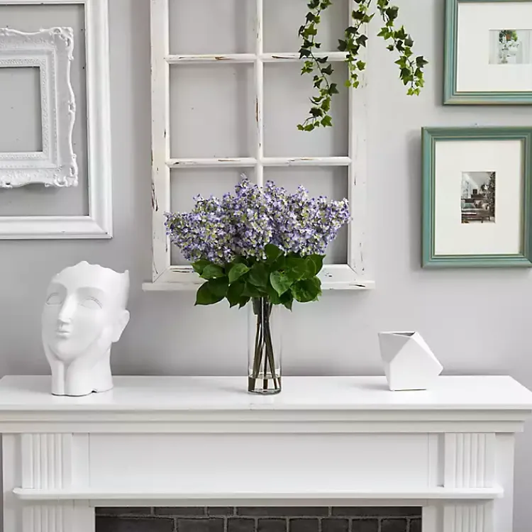 Arrangements & Greenery>Kirklands Home Lilac Arrangement in Glass Vase