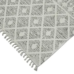 Kirklands Home Lilia Gray Geo Stripe Flatweave Runner, 2x8 Clearance