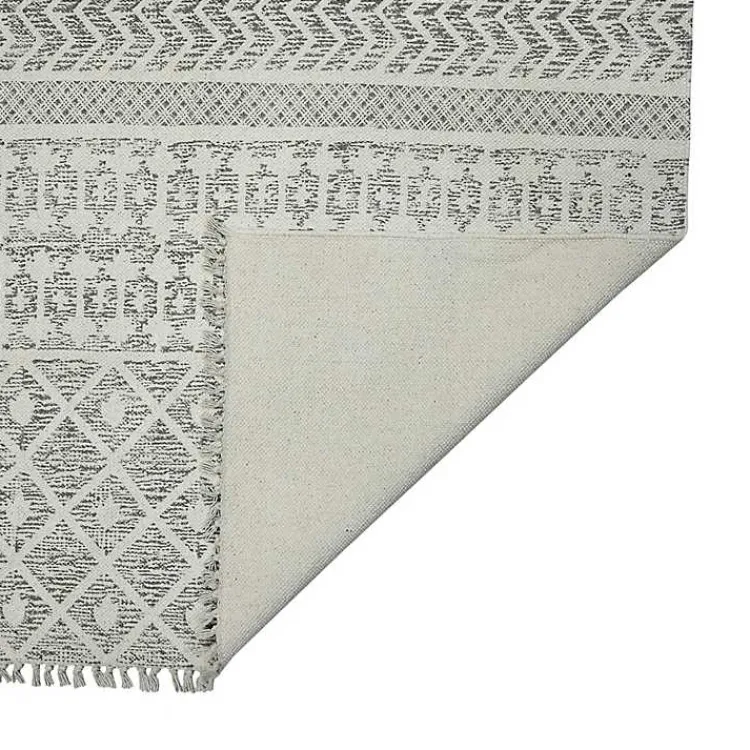 Kirklands Home Lilia Gray Geo Stripe Flatweave Runner, 2x8 Clearance