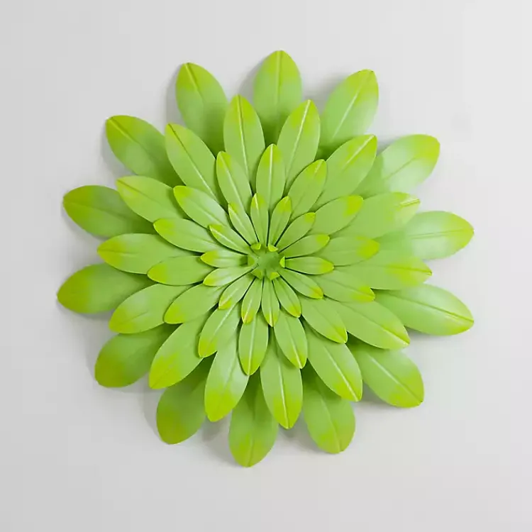 Kirklands Home Lime Metal Flower Outdoor Wall Plaque Green Online