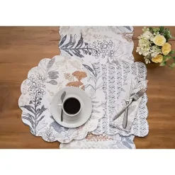 Kirklands Home Lina Floral Scalloped Table Runner Multi Hot