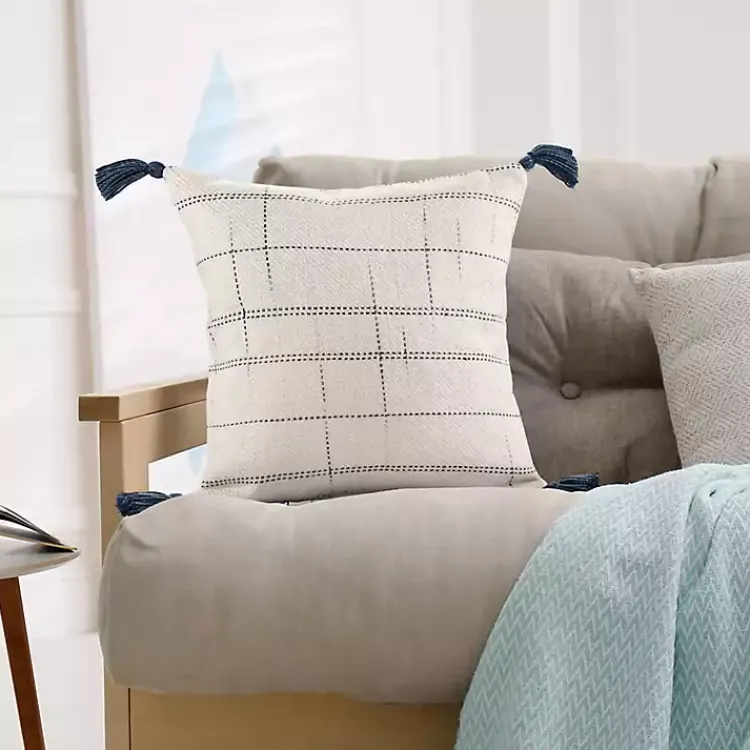 Pillows>Kirklands Home Linear Dashes Indoor/Outdoor Pillow Ivory