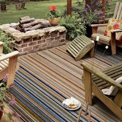 Kirklands Home Linear Seaside Outdoor Area Rug, 7x10 Multi Best