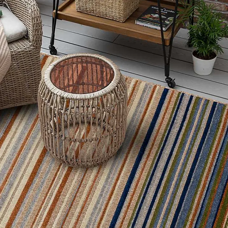 Kirklands Home Linear Seaside Outdoor Area Rug, 9x12 Multi Best