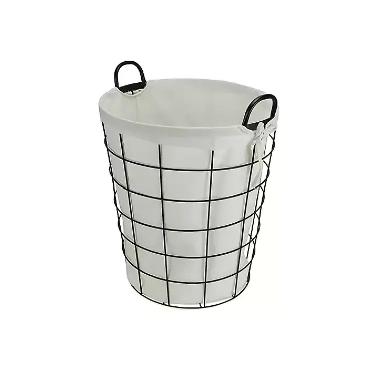 Baskets & Boxes>Kirklands Home Lined Wire Basket with Handles