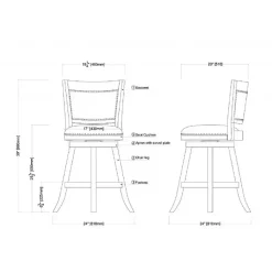 Kirklands Home Linen and Driftwood Nailhead Swivel Counter Stool Ivory Sale