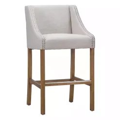 Kirklands Home Linen Castaic Barstool Tan New