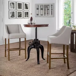 Kirklands Home Linen Castaic Barstool Tan New