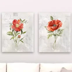 Kirklands Home Linen Peony Giclee Canvas Art Prints, Set of 2 Hot