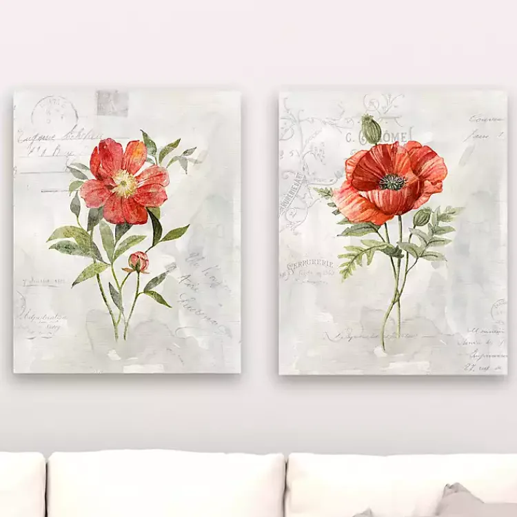 Kirklands Home Linen Peony Giclee Canvas Art Prints, Set of 2 Hot