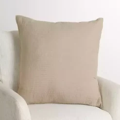 Pillows>Kirklands Home Linen Quilted Santa Monica Pillow Tan