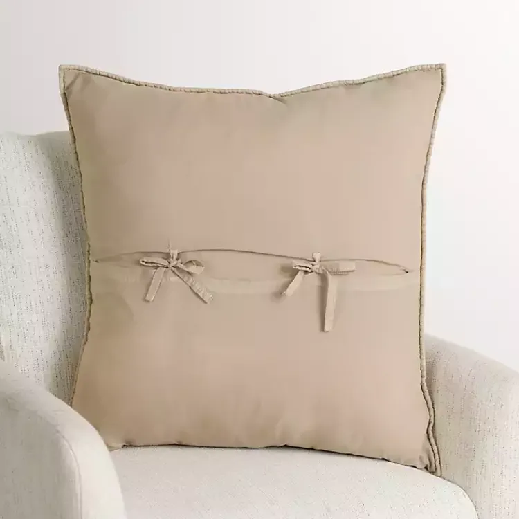 Pillows>Kirklands Home Linen Quilted Santa Monica Pillow Tan