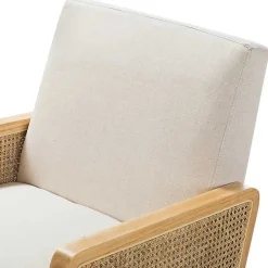 Kirklands Home Linen Upholstered Accent Chair Ivory Best