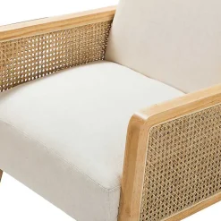 Kirklands Home Linen Upholstered Accent Chair Ivory Best