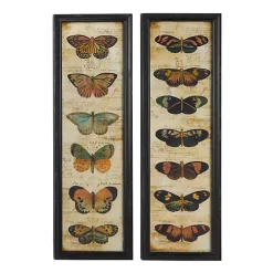 Kirklands Home Literary Butterflies Framed Art Prints, Set of 2 Online
