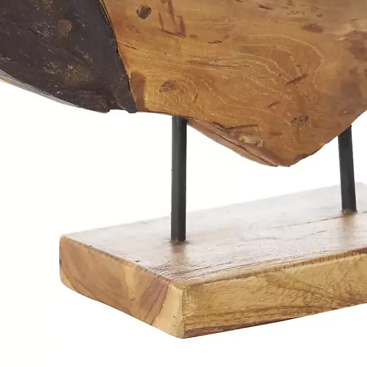 Statues & Figurines>Kirklands Home Live Edge Teak Wood Anchor Statue Brown