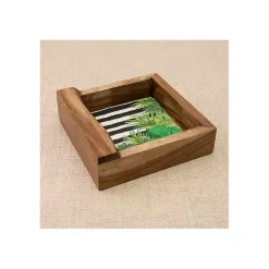 Kirklands Home Live Edge Wood Napkin Holder Brown