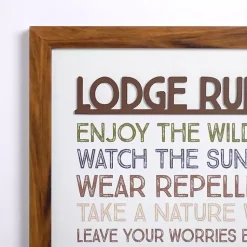 Kirklands Home Lodge Rules Framed Wall Plaque