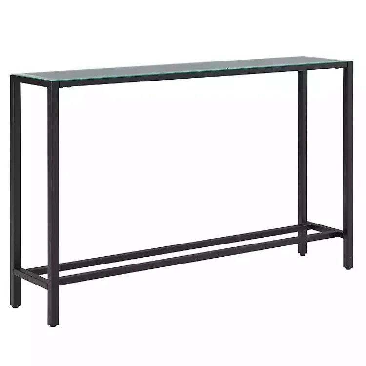 Kirklands Home Long Metal Mirrored Top Console Table Black Outlet