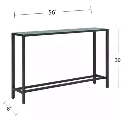 Kirklands Home Long Metal Mirrored Top Console Table Black Outlet