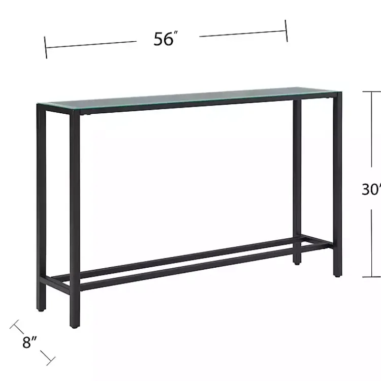 Kirklands Home Long Metal Mirrored Top Console Table Black Outlet