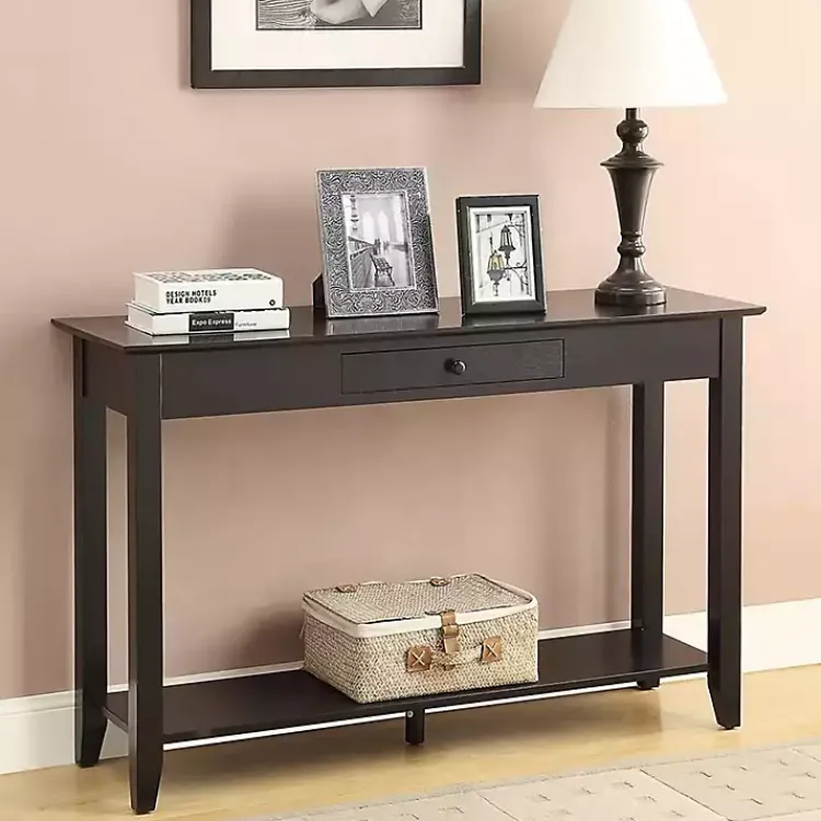 Kirklands Home Long Single Drawer Console Table Black Clearance