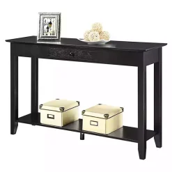 Kirklands Home Long Single Drawer Console Table Black Clearance