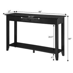 Kirklands Home Long Single Drawer Console Table Black Clearance
