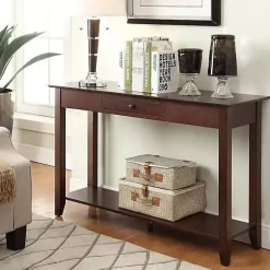 Kirklands Home Long Single Drawer Console Table Brown
