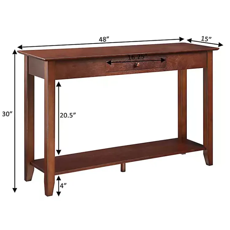 Kirklands Home Long Single Drawer Console Table Brown