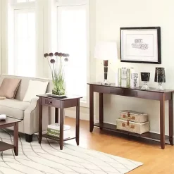Kirklands Home Long Single Drawer Console Table Brown
