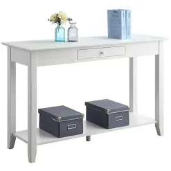 Kirklands Home Long Single Drawer Console Table White Discount