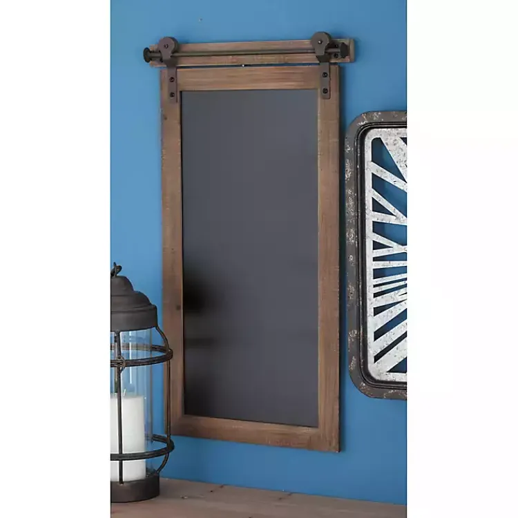 Kirklands Home Long Wood and Metal Frame Chalkboard New