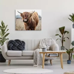 Kirklands Home Longhorn in Tall Grass Canvas Art Print, 40x30 in. Brown