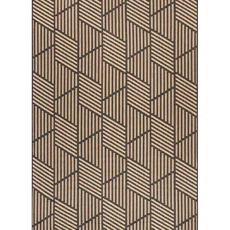 Kirklands Home Lori Dark Gray Modern Geometric Outdoor Rug, 8x10