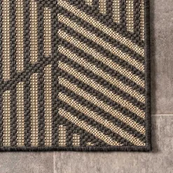 Kirklands Home Lori Dark Gray Modern Geometric Outdoor Rug, 8x10