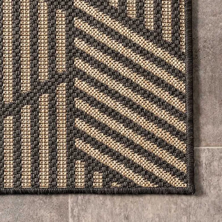 Kirklands Home Lori Dark Gray Modern Geometric Outdoor Rug, 8x10
