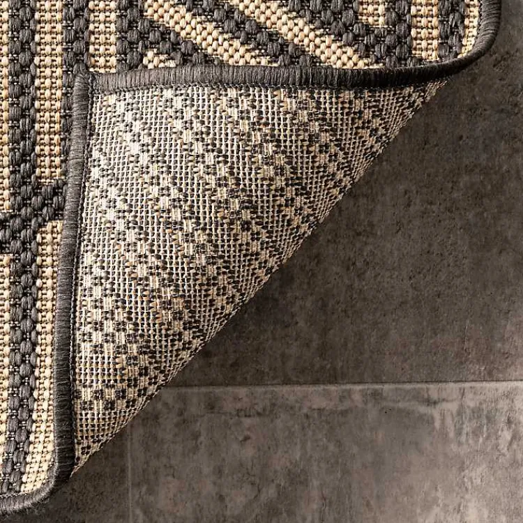 Kirklands Home Lori Dark Gray Modern Geometric Outdoor Rug, 8x10