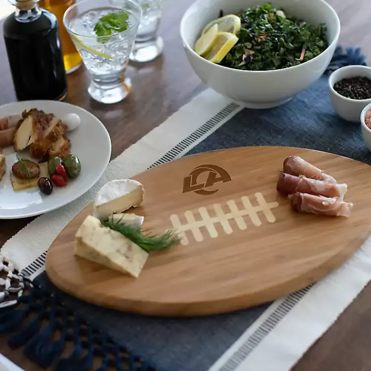 Kirklands Home Los Angeles Rams Bamboo Football Cutting Board Tan Outlet