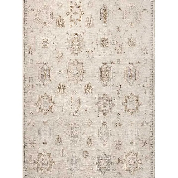 Kirklands Home Lottie Cream Vintage Washable Area Rug, 8x10 Ivory Outlet