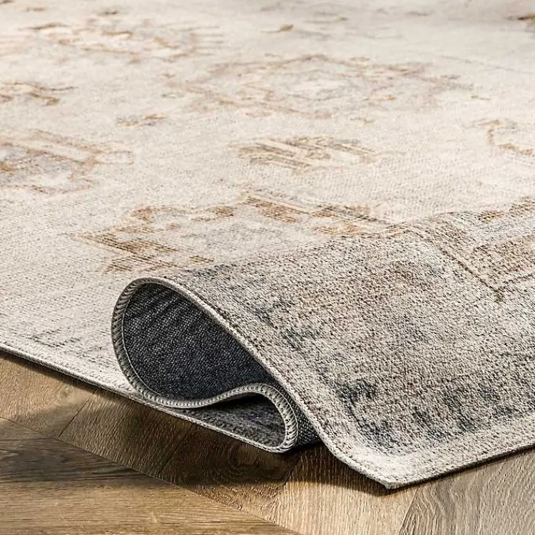 Kirklands Home Lottie Cream Vintage Washable Area Rug, 8x10 Ivory Outlet